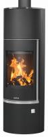 Kaminofen Justus wasserführend Faro AQUA 2.0 Stahl Schwarz/Abdeckplatte Glas 8,5 kw